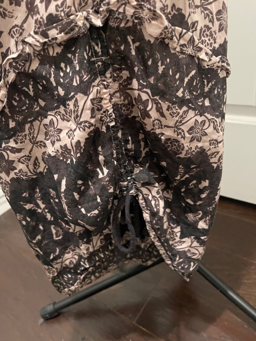 FREE PEOPLE Soulmate Jumpsuit Wide Convertible Leg Floral Print Brown Tan Sz XS - Picture 8 of 16